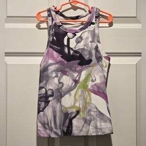 Lululemon Throwback Print "Unicorn" Align Waist-Length Racerback Tank Size 4 EUC